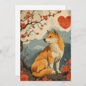 Shiba Inu Valentijnsdag Feestdagenkaart (Voorkant / Achterkant)