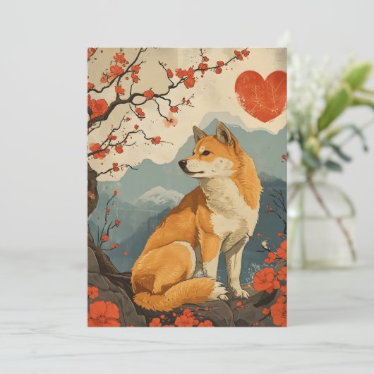 Shiba Inu Valentijnsdag Feestdagenkaart (Staand voorkant)