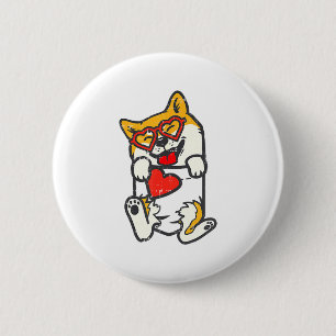 Shiba Inu Voeten Zak Hart Valentijnsdag Akita I Ronde Button 5,7 Cm