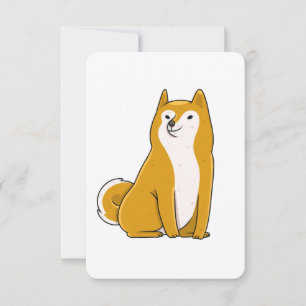 Shiba Inu zittende cartoon Kaart