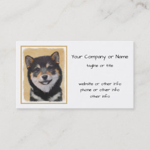 Shiba Inu (Zwart en Lichtbruin) Schilderij - Honde Visitekaartje
