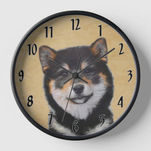 Shiba Inu (zwart en tan) schilderen - hond Art