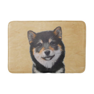 Shiba Inu (zwart en tan) schilderen - hond Art Badmat