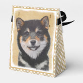 Shiba Inu (zwart en tan) schilderen - hond Art Bedankdoosjes (Achterkant)