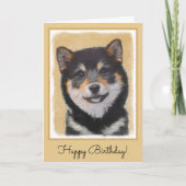 Shiba Inu (zwart en tan) schilderen - hond Art Kaart (Voorkant)