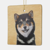 Shiba Inu (zwart en tan) schilderen - hond Art Keramisch Ornament (Links)