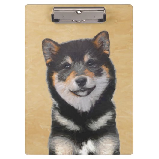 Shiba Inu (zwart en tan) schilderen - hond Art Klembord (Voorkant)