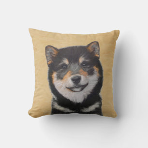 Shiba Inu (zwart en tan) schilderen - hond Art Kussen