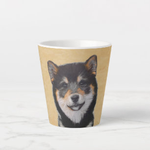Shiba Inu (zwart en tan) schilderen - hond Art Latte Mok