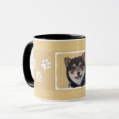 Shiba Inu (zwart en tan) schilderen - hond Art Mok (Voorkant links)