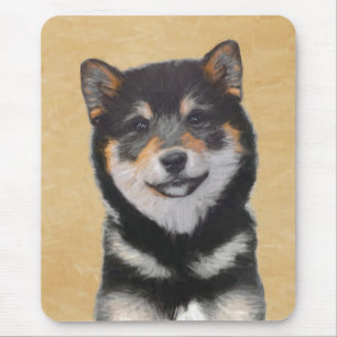Shiba Inu (zwart en tan) schilderen - hond Art Muismat