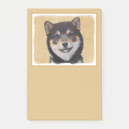 Shiba Inu (zwart en tan) schilderen - hond Art Post-it® Notes (Voorkant)