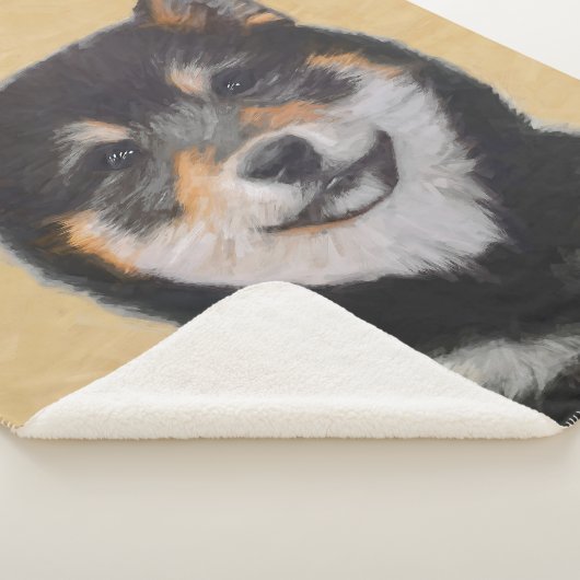 Shiba Inu (zwart en tan) schilderen - hond Art Sherpa Deken (3/4)