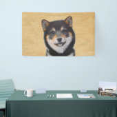 Shiba Inu (zwart en tan) schilderen - hond Art Spandoek (Beurs)