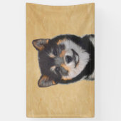 Shiba Inu (zwart en tan) schilderen - hond Art Spandoek (Verticaal)