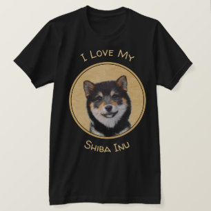 Shiba Inu (zwart en tan) schilderen - hond Art T-shirt