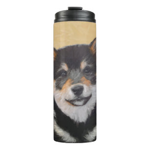 Shiba Inu (zwart en tan) schilderen - hond Art Thermosbeker