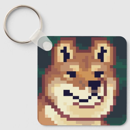 Shiba pixel, porte-clés (Recto)