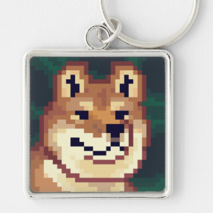 Shiba pixelart, sleutelhanger, Pixel Art  Sleutelhanger