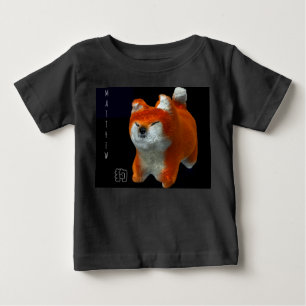 Shiba Puppy 3D Art Dog Year Naam Black Baby Shirt