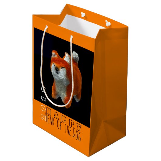 Shiba Puppy 3D Digital Art 2018 MGift B3 Medium Cadeauzakje (Achterkant Gekanteld)