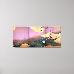 Shibata Zeshin Flowers en Birds of Four Seasons Canvas Afdruk