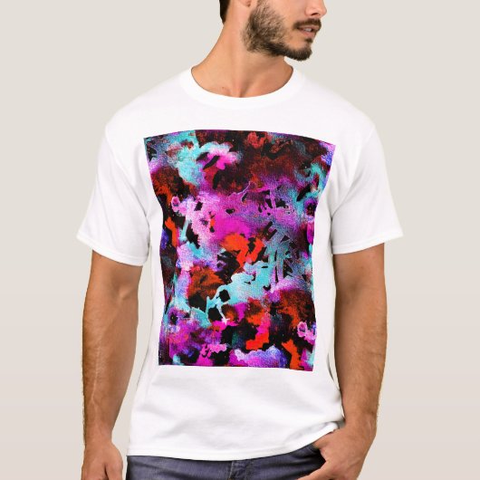 Shibori Batik: Kleurstof met verloopstropdas van W T-shirt (Voorkant)