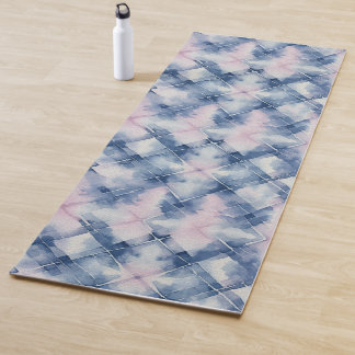 Shibori Blauwe Tie Dye Japan Traditioneel Patroon  Yogamat