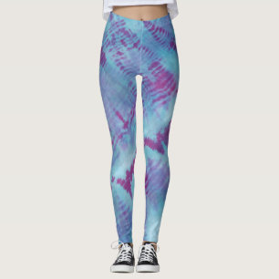 Shibori Blue Paars Pattern Tie Dye Leggings
