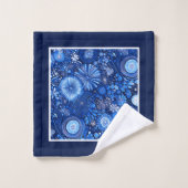 Shibori Botanique Bleu Dit : (Gant de toilette)