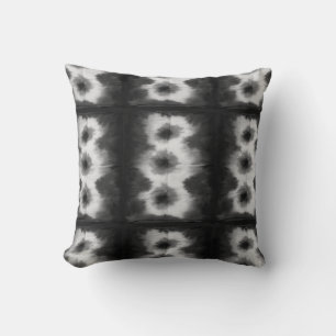 Shibori Fabric Boho Noir et Blanc Tie Dye Coussin