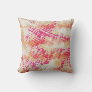 Shibori Fabric Boho Rose Orange Tie Dye Coussin