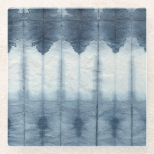 Shibori Indigio Print Glazen Onderzetter