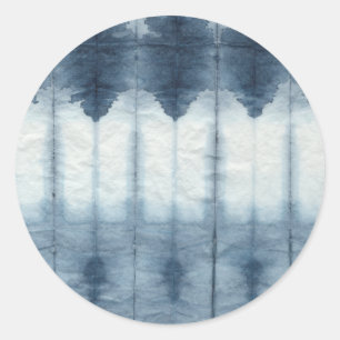 Shibori Indigio Print Ronde Sticker