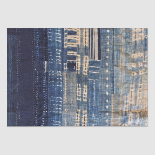 Shibori Indigo Mudcloth Quilt Tissuepapier (Voorkant)