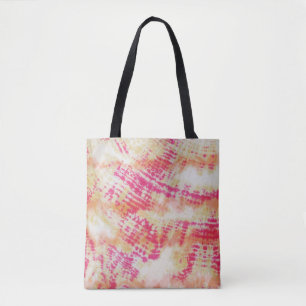 Shibori Roze Sinaasappel Tie Dye Stof Patroon Boho Draagtas