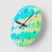 Shibori Tie Dye Beach Kustwandklok Ronde Klok (Hoek)