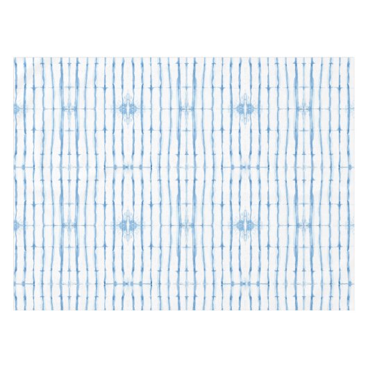 Shibori Tie Dye Blue Line Pattern Tablecloth Tafelkleed (Voorkant (Horizontaal))