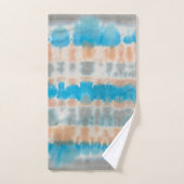 Shibori Tie Dye Blue Oranje Boho Bath Towel Set Bad Handdoek (Handdoek)