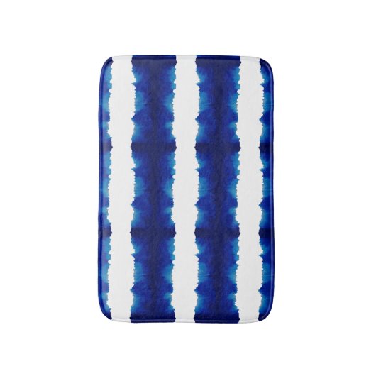 Shibori Tie Dye Blue Stripe Pattern Mat (Voorkant Verticaal)