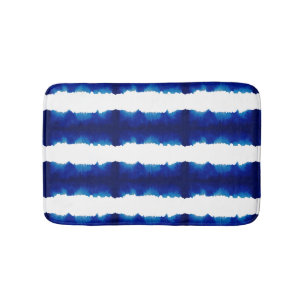 Shibori Tie Dye Blue Stripe Pattern Mat