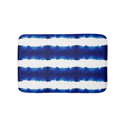 Shibori Tie Dye Blue Stripe Pattern Mat (Voorkant)