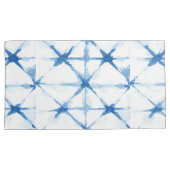 Shibori Tie Dye Blue Triangle Pattern Hoesje Kussensloop (Voorkant-Rechts)