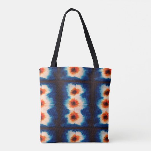 Shibori Tie Dye Fabric Pattern Boho Canvas tas (Achterkant)