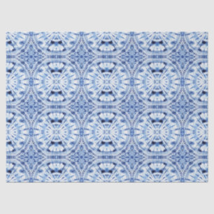 Shibori Tie Dye Indigo Blauw Wit Aziatische Invloe Tissuepapier
