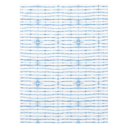 Shibori Tie Dye Ligne bleue Motif Nappe (Devant)