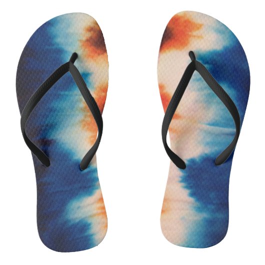 Shibori Tie Dye Pattern Style Teenslippers (Voetbed)