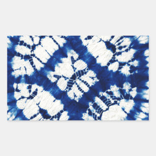 Shibori Tie Dye Zuidzee Indigo Batik Rechthoekige Sticker