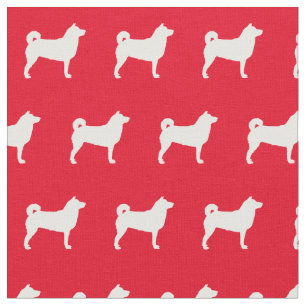 Shibu Inu Dog Silhouette Pet Red Stof