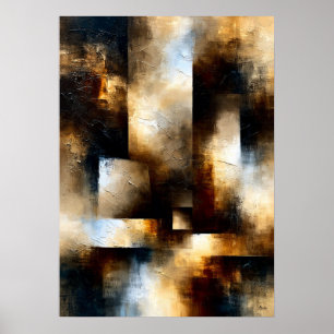 Shibui Bronzen Passage Getextureerde Geometrische Poster
